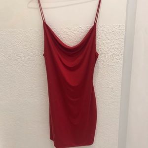red dinner party dress